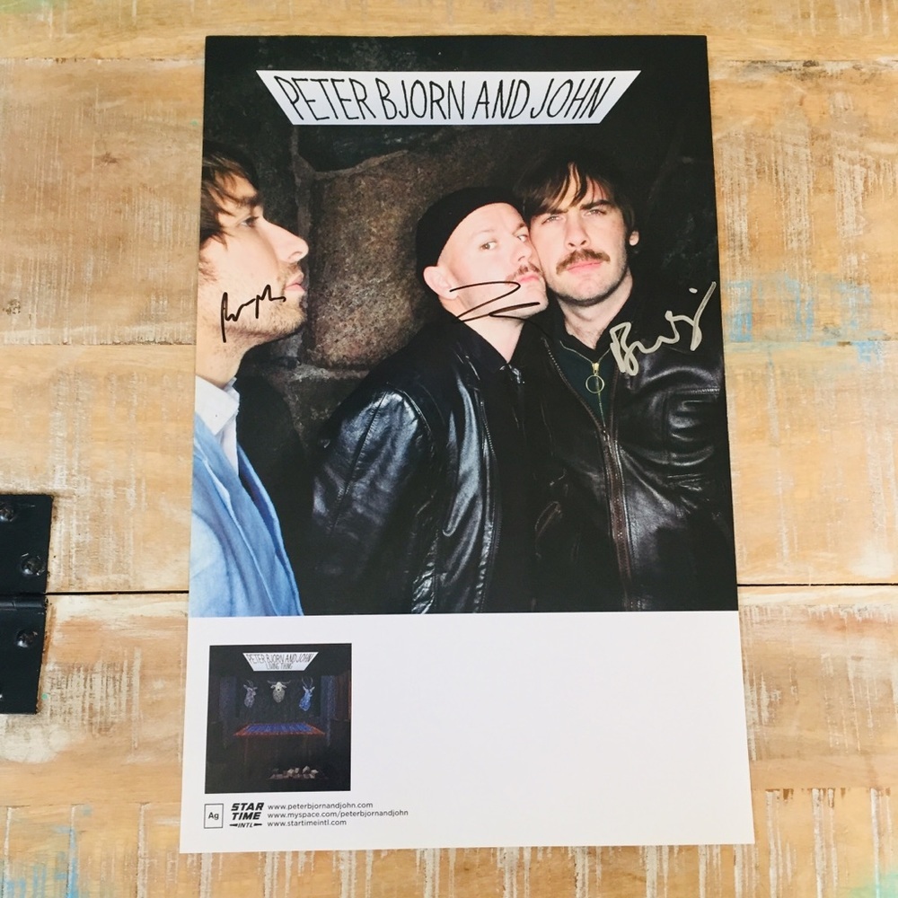 Peter Bjorn and John autographed poster